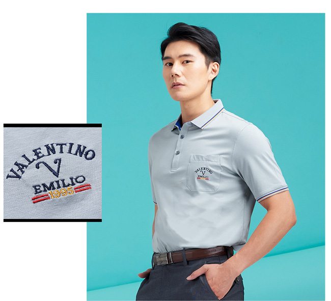 Emilio Valentino 經典大氣快乾POLO衫_灰(30-8V1502)