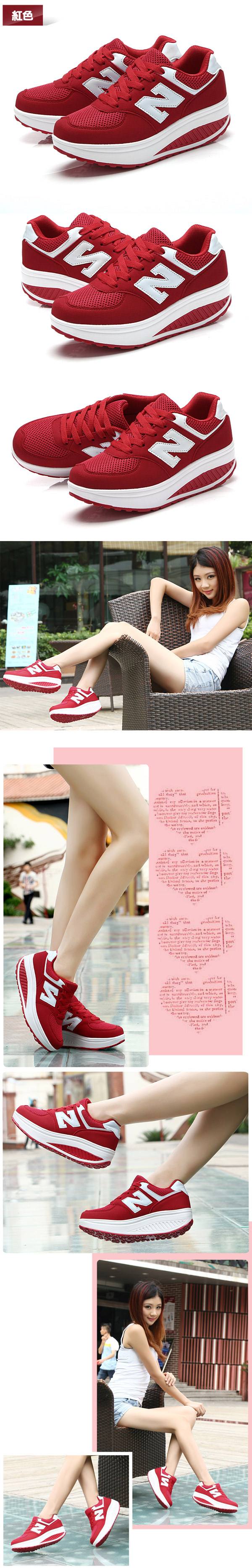 韓國KW美鞋館 明星同款輕軟記憶鞋墊健走鞋-紅色