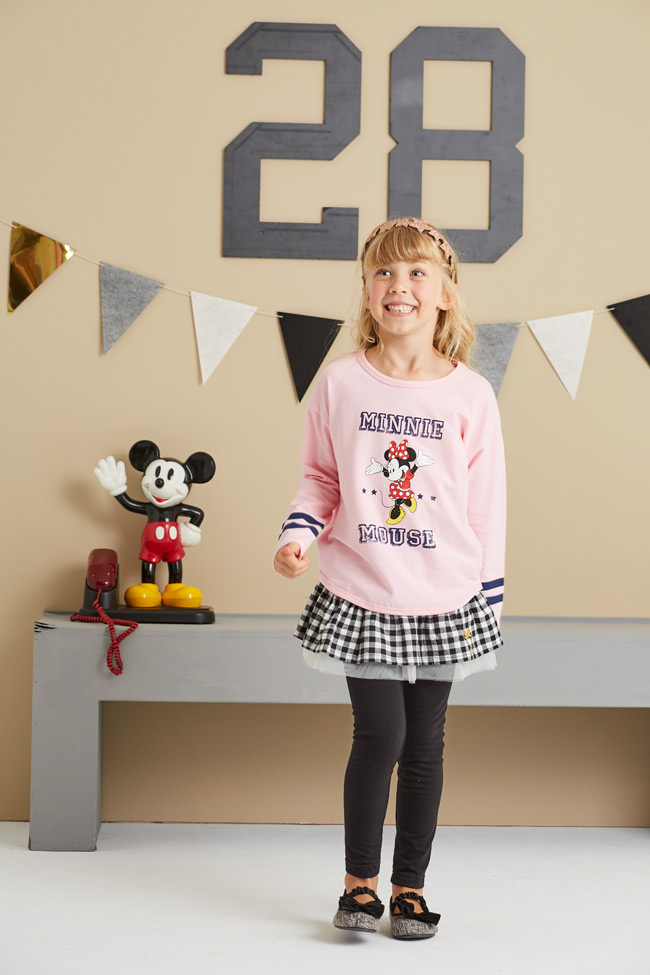 Disney 米妮系列格紋假二件褲裙(共2色)