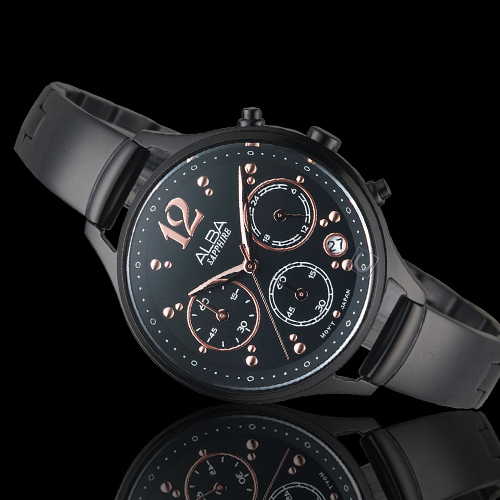 ALBA雅柏俏皮時尚腕錶(AT3F19X1)-黑色