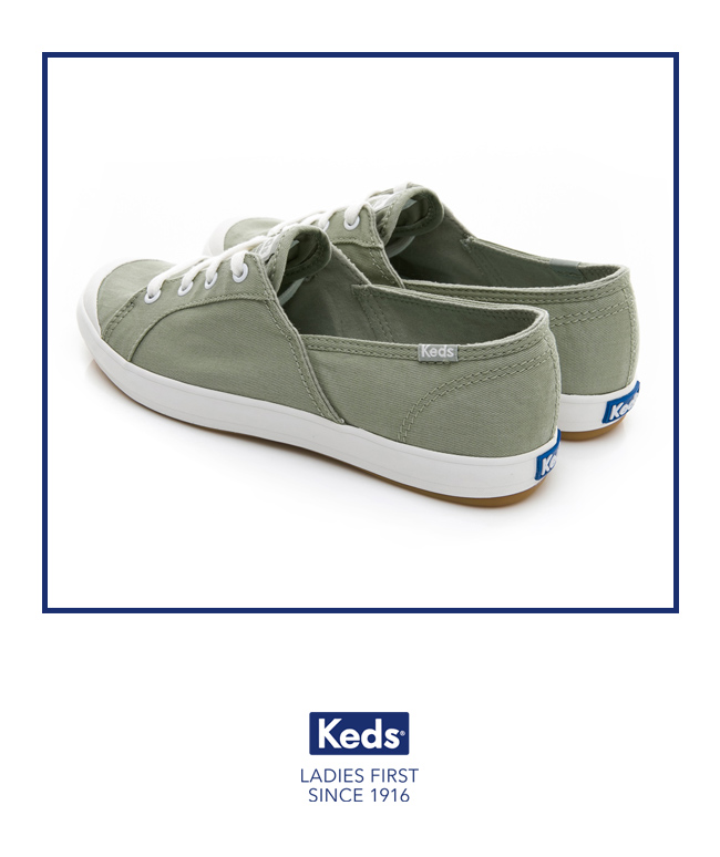 Keds SANDY 復古綁帶休閒鞋-綠色