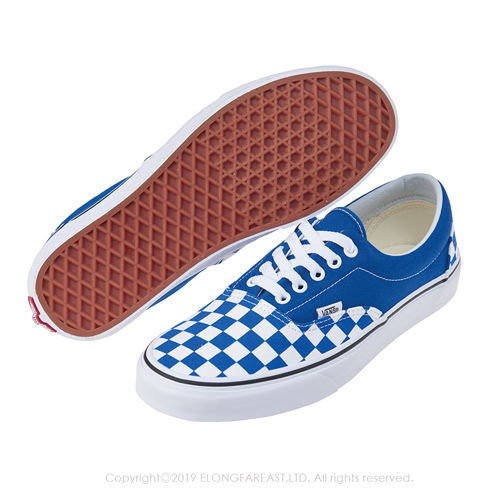 (男)VANS Era 拼接棋盤格綁帶休閒鞋*藍色