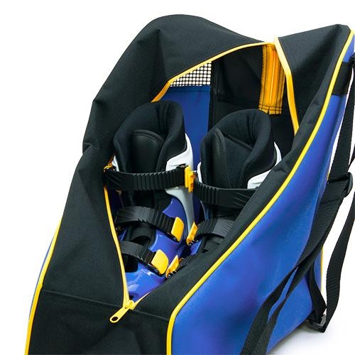 DLD多輪多 專業直排輪 溜冰鞋 三角背包 黑藍黃