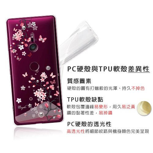 apbs Sony Xperia XZ3 施華洛世奇彩鑽手機殼-日本櫻