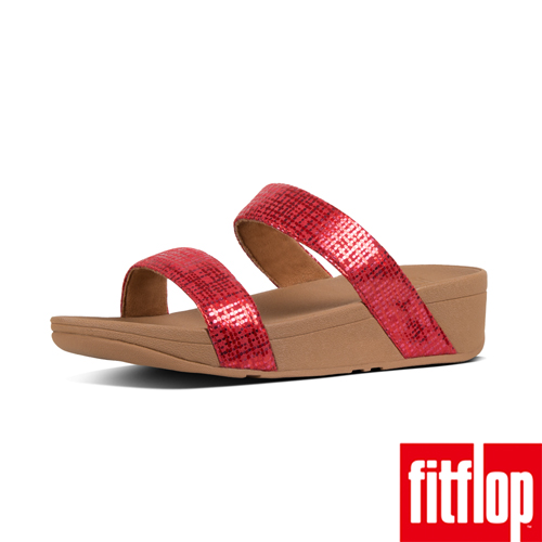 FitFlop CHAIN PRINT雙帶涼鞋紅色