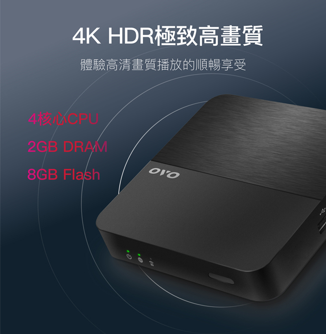 OVO M2 4K 四核心 藍芽 智慧電視盒-快速到貨