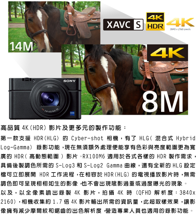 SONY RX100M6 (VI) 進擊焦段4K輕巧全能類單眼*(中文平輸)