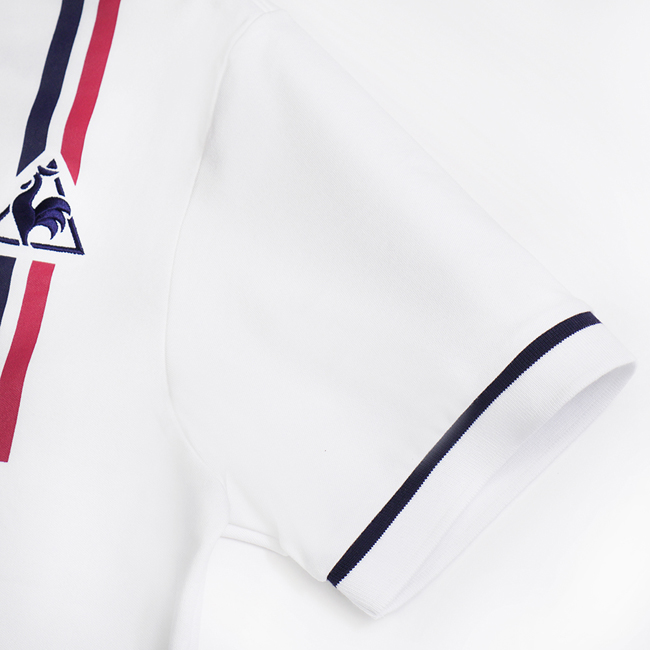 le coq sportif 法國公雞牌雙色線條印花短袖POLO衫 男-白