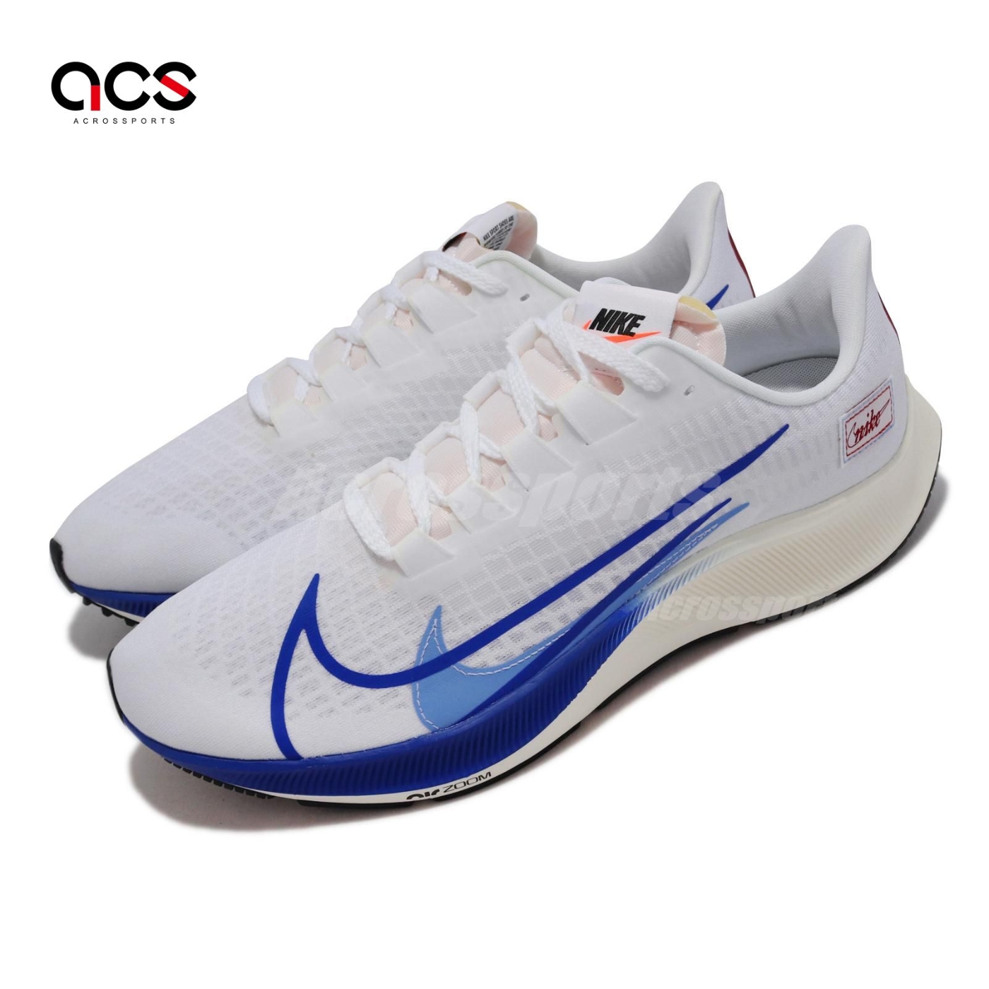 Nike 慢跑鞋Air Zoom Pegasus 37 PRM 白藍小飛馬男鞋運動鞋CQ9908-100