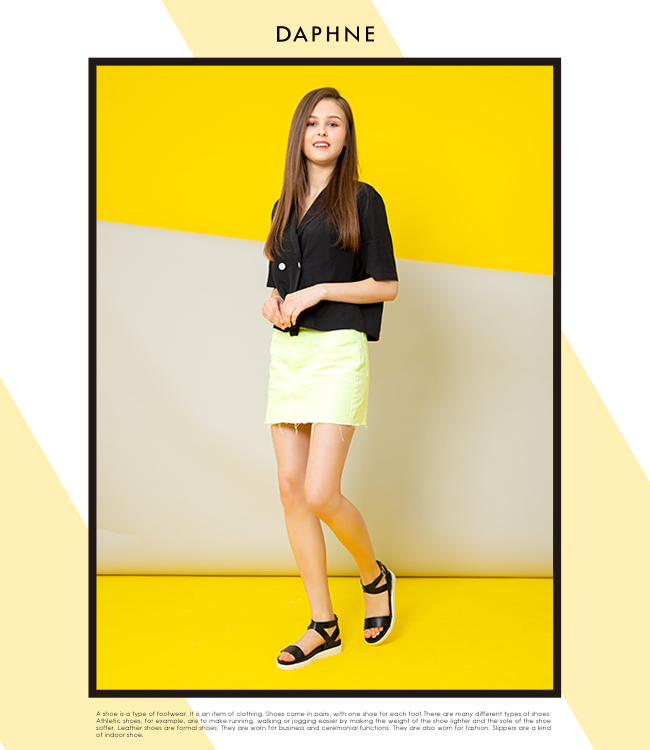 達芙妮DAPHNE 涼鞋-簡約繞踝一字帶雲軟厚底涼鞋-黑色