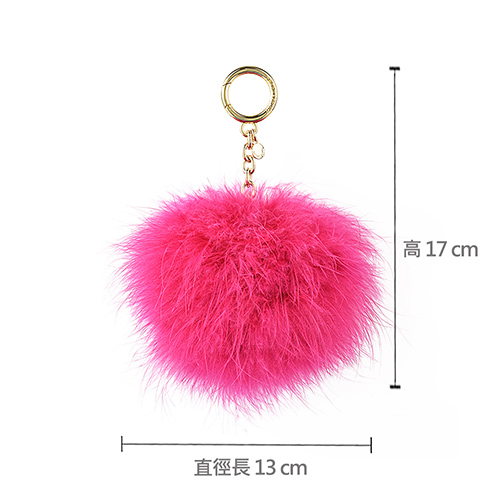 MICHAEL KORS CHARMS FUR POM POM毛球吊飾金屬鑰匙圈(桃紅)