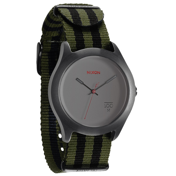 NIXON The QUAD 拼裝潮流都會休閒腕錶-鐵灰x綠黑/39mm