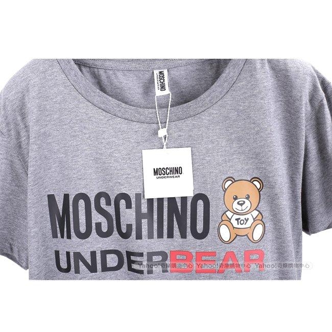 MOSCHINO Underbear 字母泰迪熊寶寶深灰色棉質T恤