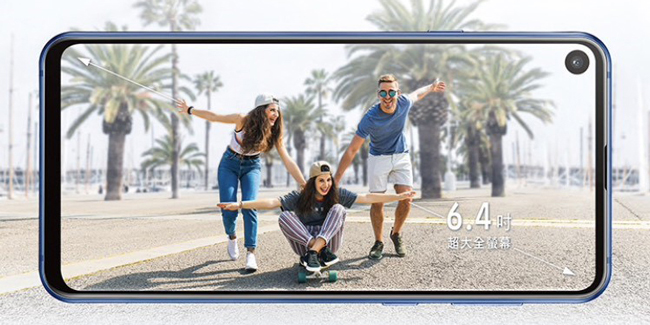 Samsung Galaxy A8s(6G/128G) 6.4吋智慧手機-蜜桃蘇打(粉藍)