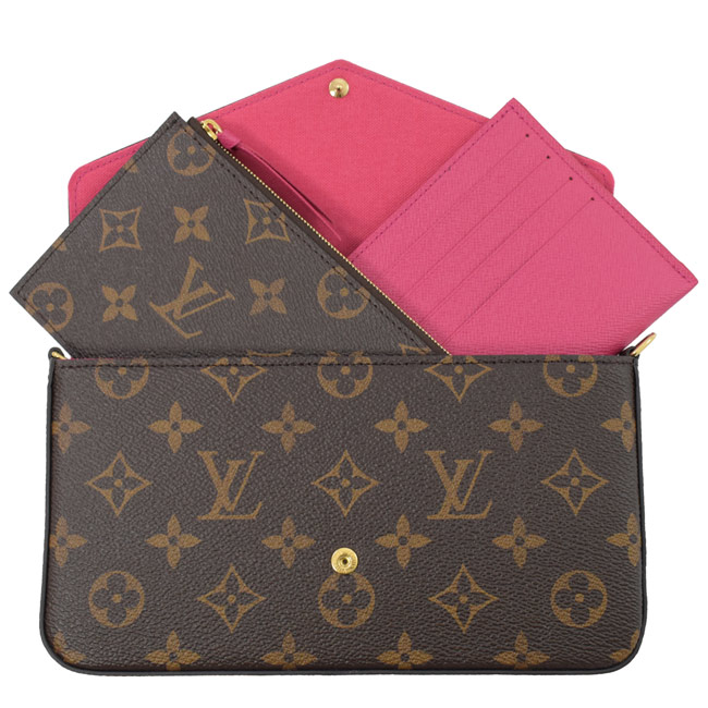 LV M63999 Pochette 鑰匙圖樣經典花紋斜背鍊包