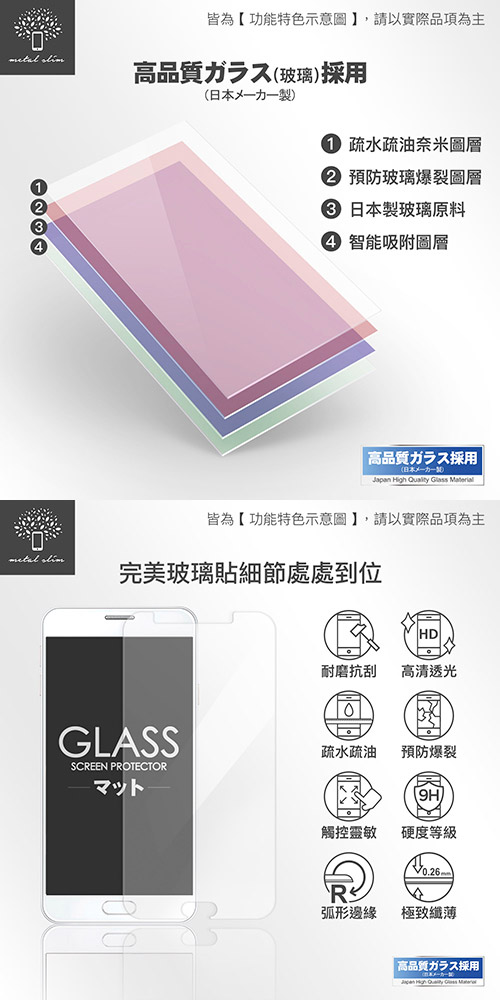 Metal-Slim Samsung Galaxy J7 Plus 9H鋼化玻璃保護貼