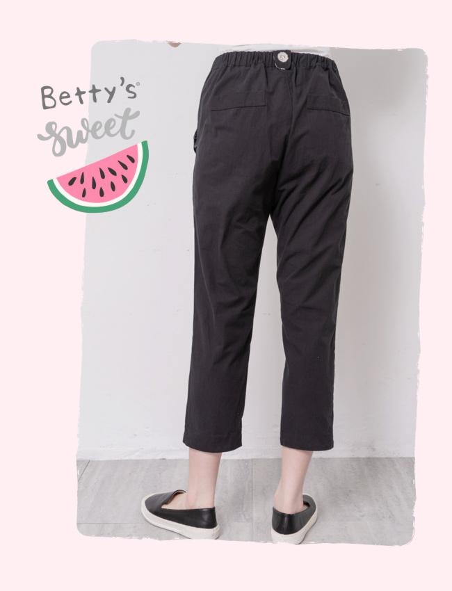 betty’s貝蒂思　半鬆緊圓口袋長褲(黑色)