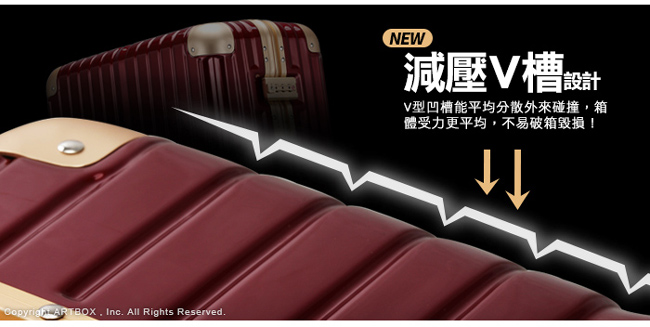 【ARTBOX】威尼斯漫遊-29吋PC鏡面鋁框行李箱 (玫瑰金)