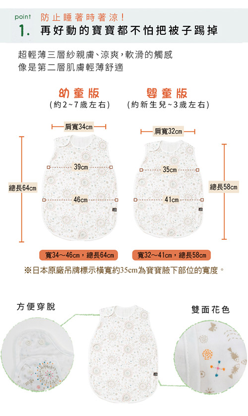 BOBO 夏日煙火三層紗防踢背心(嬰童)