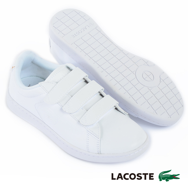 LACOSTE 女用真皮休閒鞋-白