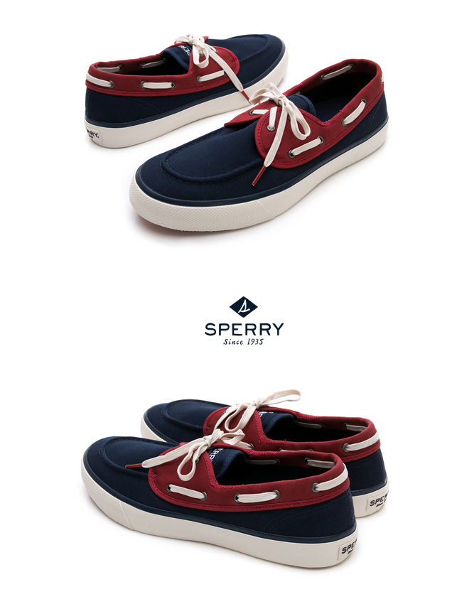 SPERRY 美式經典輕量舒適帆布鞋(男)-深藍/紅