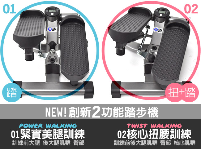 台灣製造雙效2合1扭腰踏步機-（快）