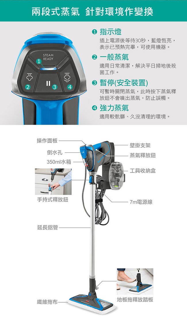 美國 Bissell 必勝 多功能手持地面蒸氣清潔機 2233T