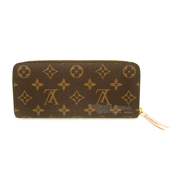 LV M61298 Monogram 經典LV花紋拉鍊長夾(粉紅色)