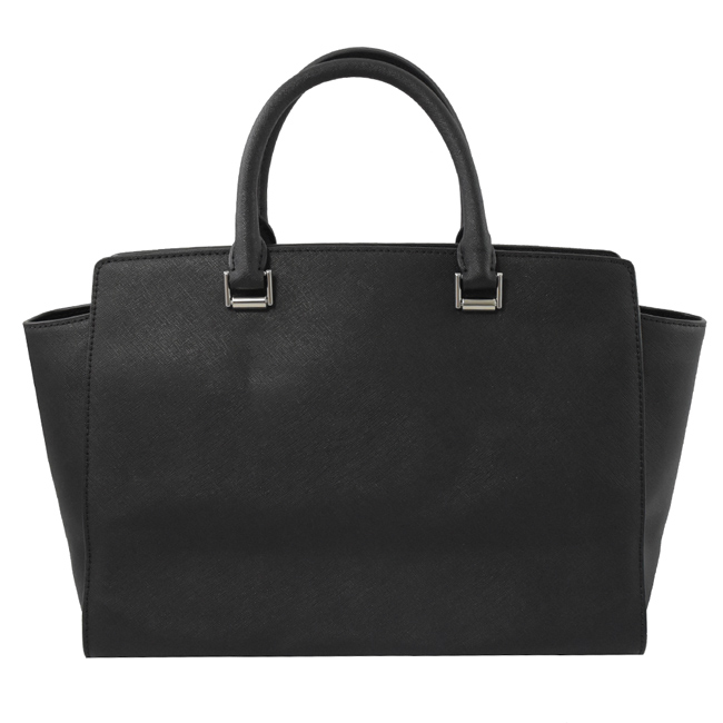 MICHAEL KORS SELMA 防刮牛皮雙背帶兩用包(黑)