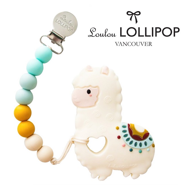 加拿大Loulou lollipop嬰幼兒草尼馬造型 固齒器組/奶嘴鍊夾-民族風