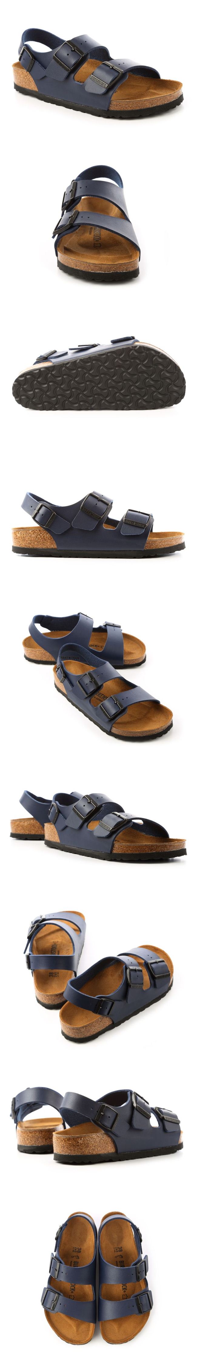 勃肯BIRKENSTOCK 034751。MILANO米蘭 繫踝二條拖鞋(藍色)