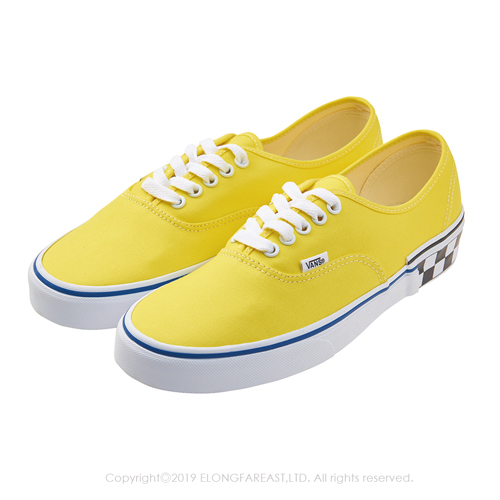 (男)VANS Authentic 潮流素面綁帶休閒鞋*黃色