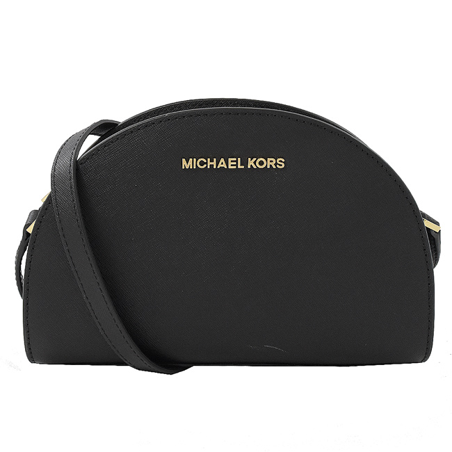 MICHAEL KORS JET SET 防刮牛皮元寶斜背包(黑)