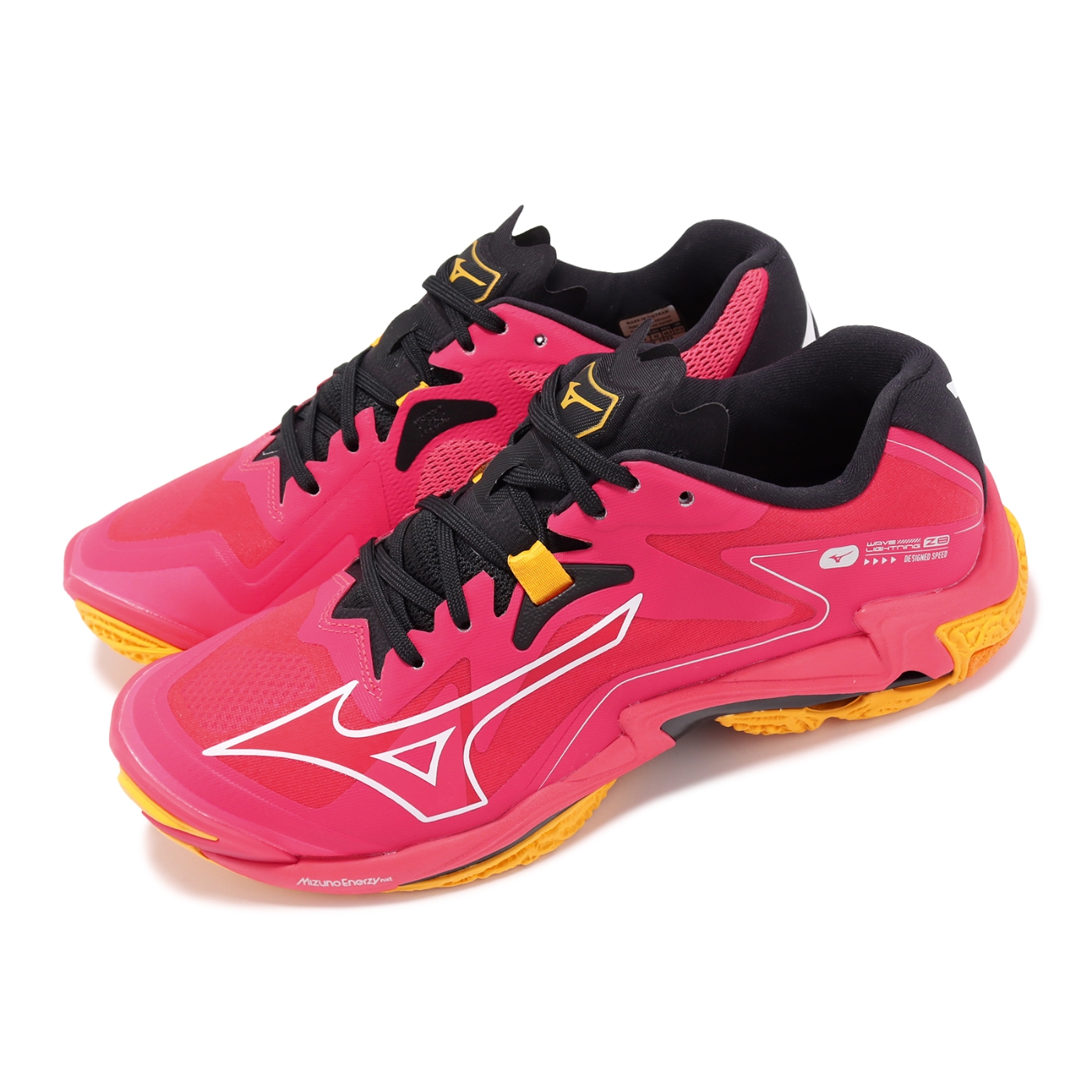 Mizuno 排球鞋Wave Lightning Z8 男鞋紅黃回彈抓地室內運動運動鞋 