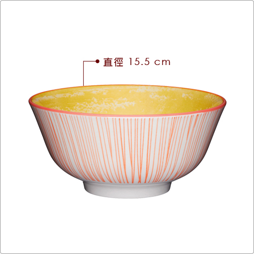 《KitchenCraft》陶製餐碗(直紋橘)