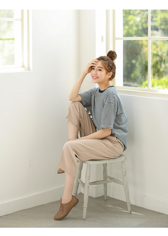 D AF 學院風格．雕花綁帶平底牛津鞋＊灰