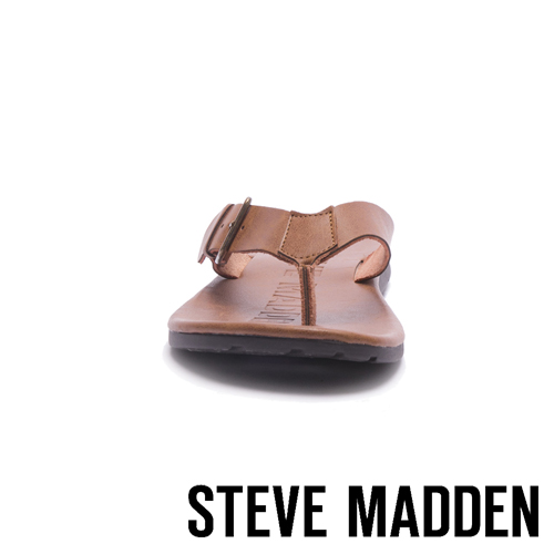 STEVE MADDEN-SECURED扣帶式男士夏季夾腳涼拖鞋-棕色