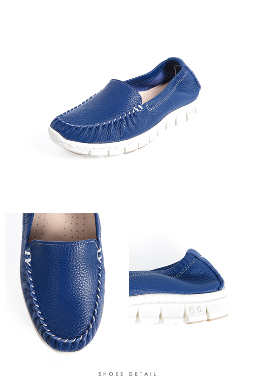 KOKKO -素面真皮輕量手工莫卡辛便鞋-莫藍迪