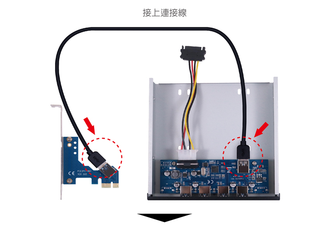 伽利略 PCI-E 前置 5.25”USB3.0 4埠