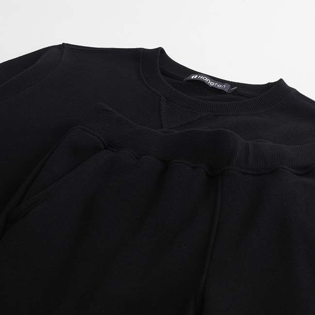 Hang Ten - 女裝 - F.TERRY 系列-簡約純色棉質套裝-黑