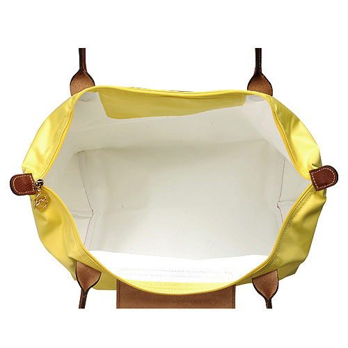 LONGCHAMP 長提把尼龍水餃包(中-檸檬黃)