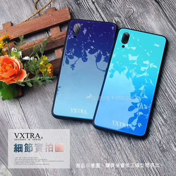 VXTRA OPPO Find X 玻璃鏡面防滑保護殼(極光藍)
