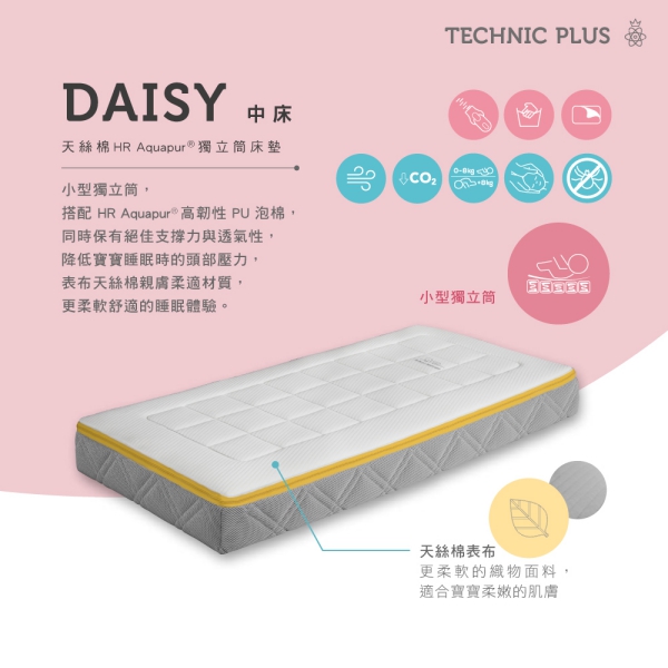 【My Baby Mattress】DAISY中床-天絲棉HR Aquapur獨立筒床墊