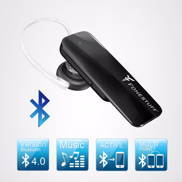 【買一送一】FONESTUFF 一對二高話質藍牙耳機FB002-黑