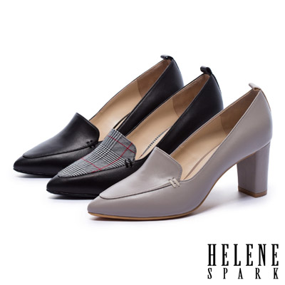 高跟鞋 HELENE SPARK 簡約素雅羊皮尖頭高跟鞋－可可