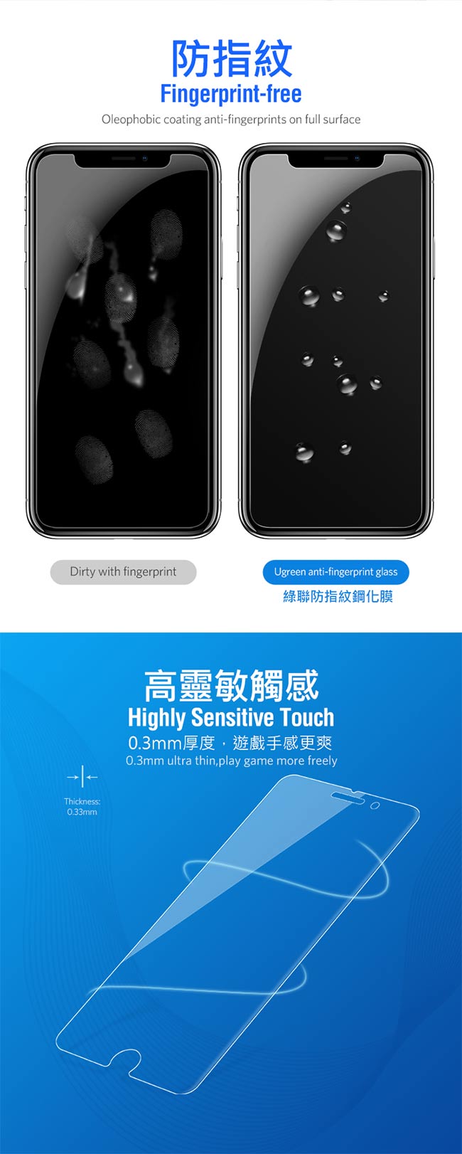 綠聯 iPhone 2.5D 9H鋼化玻璃保護貼送貼膜神器