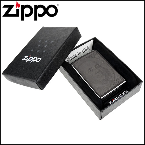 ZIPPO 美系~Currency Design-百元美鈔圖案正反兩面加工打火機