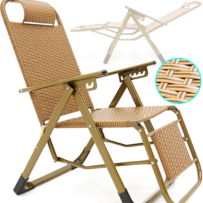復古時尚編織雙面躺椅 籐椅