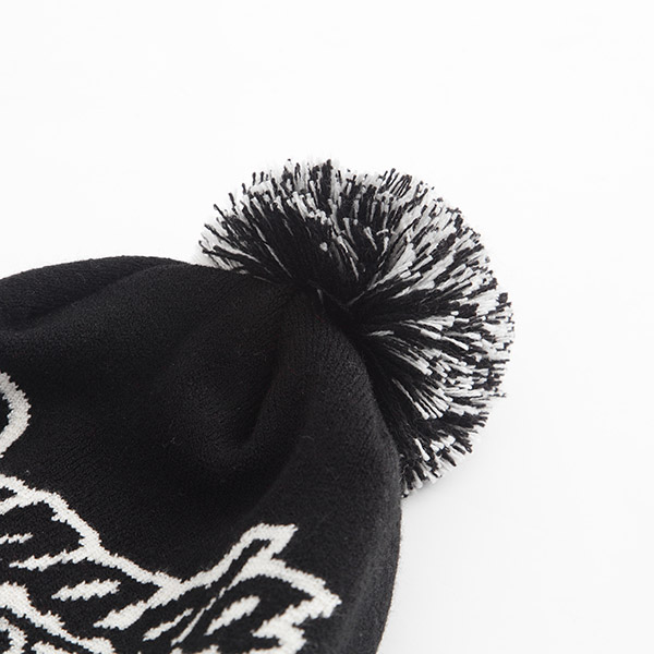 Roots配件- 加拿大系列毛球針織帽-黑
