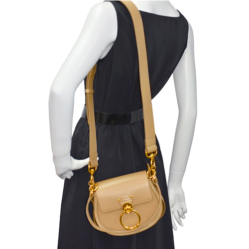 CHLOE 經典TESS系列小牛皮扣環造型手提/斜背包(小-棕色)